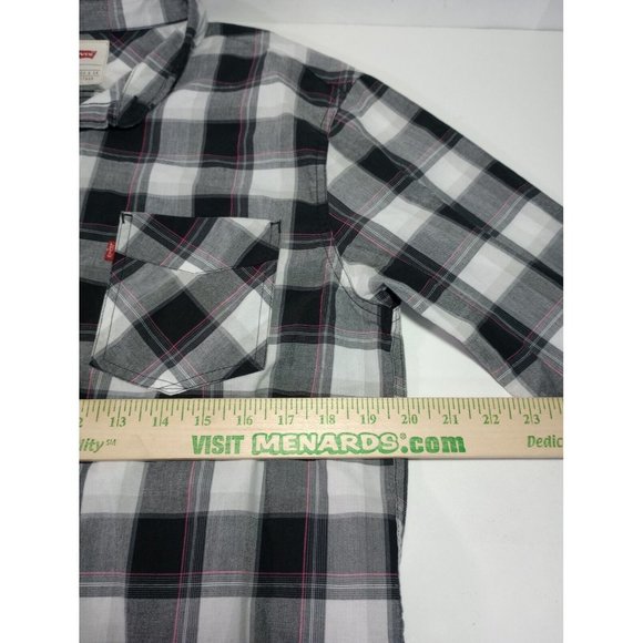 Levis Mens Large Button Up Shirt Plaid Long Sleeve - Picture 4 of 7